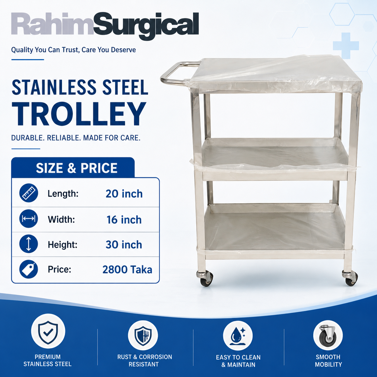 Instrument Trolley (16/20/3 Self )